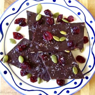 Sunflower seed craisin chocolate bark (paleo, vegan)