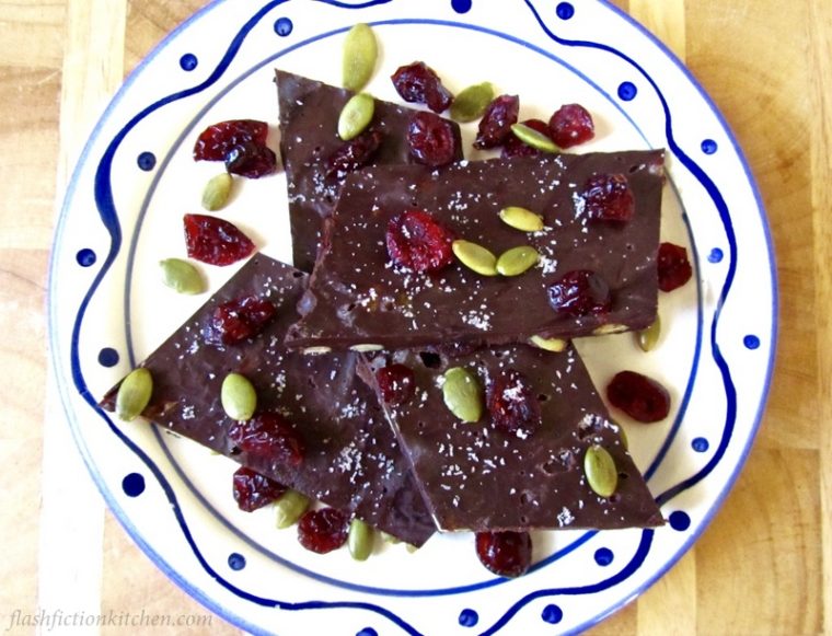 Sunflower seed craisin chocolate bark (paleo, vegan)