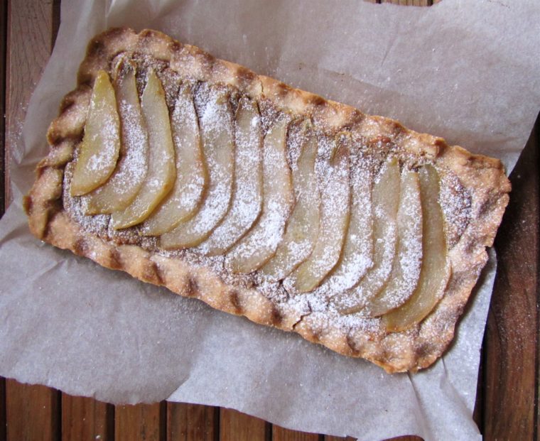 Pear 'Almond' (Tigernut) Tart (paleo, AIP, vegan) from Flash Fiction Kitchen