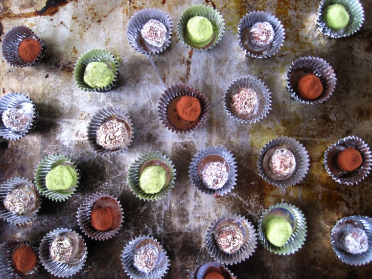 Matcha, Coconut, Cocoa Truffles (paleo, vegan)