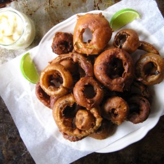 Paleo AIP Vegan Onion Rings from Flash Fiction Kitchen