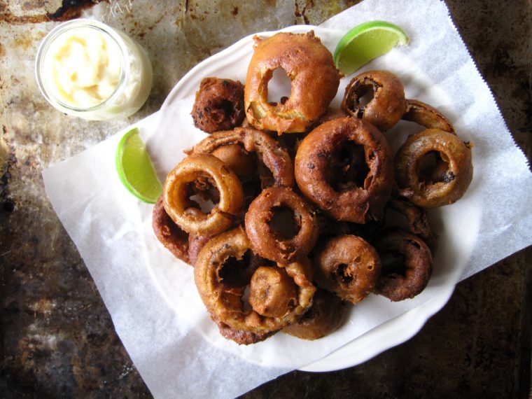 Paleo AIP Vegan Onion Rings from Flash Fiction Kitchen