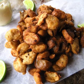 Battered Deep-Fried Garlic Chip Fritters from Flash Fiction Kitchen