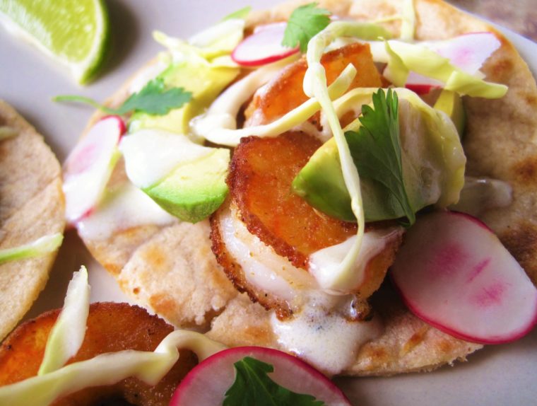 Paleo AIP Shrimp Tacos with Cassava Tortillas from Flash Fiction Kitchen