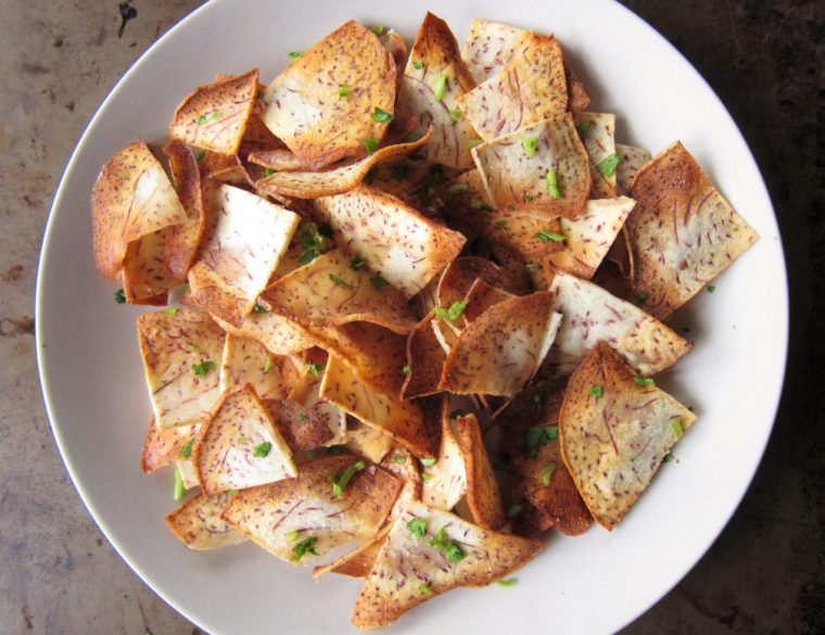 Duck Fat Taro Chips from Flash Fiction Kitchen (paleo, AIP)