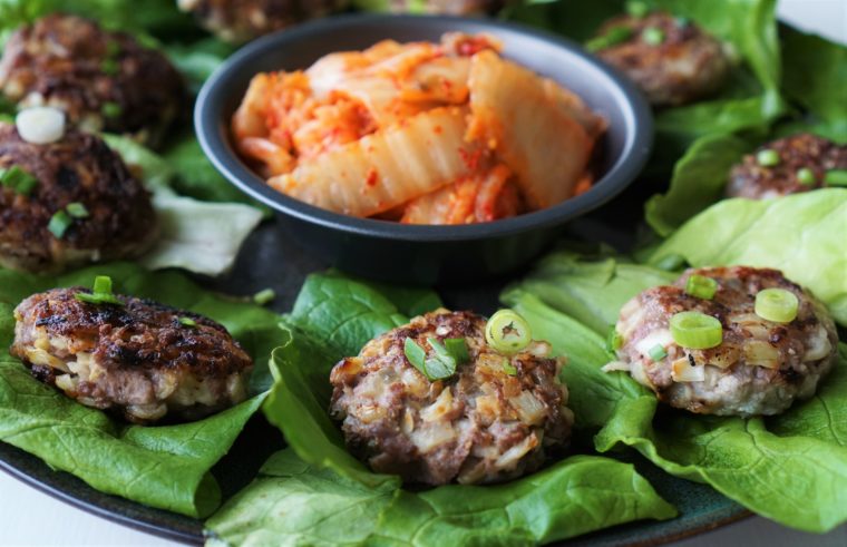 Korean Beef Patties with Lettuce Cups (paleo, AIP) from Flash Fiction Kitchen