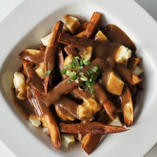 Poutine w/ alt cheese & GF gravy (paleo, AIP, DF) from Flash Fiction Kitchen