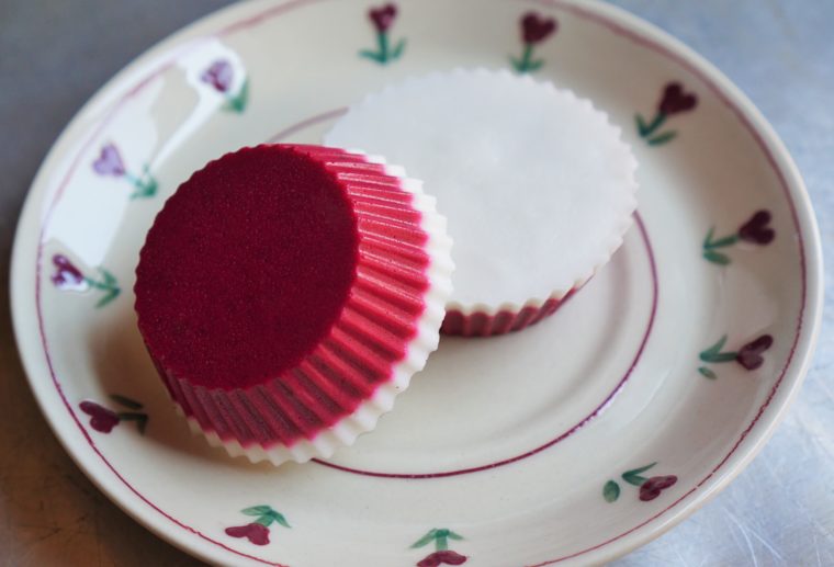 Coconut beet lemon haupia custards (paleo, AIP) from Flash Fiction Kitchen